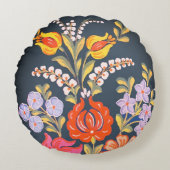 ハンガリーの花鮮やか色 ラウンドクッション (正面)