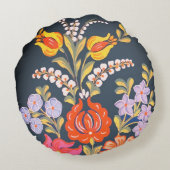 ハンガリーの花鮮やか色 ラウンドクッション (裏面)