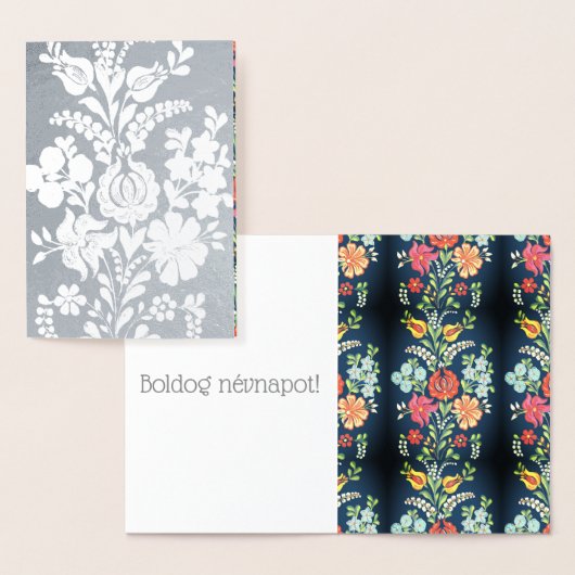 ハンガリーの花 – シルバー 箔カード (ディスプレー)