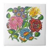 ハンガリーの花 タイル (正面)