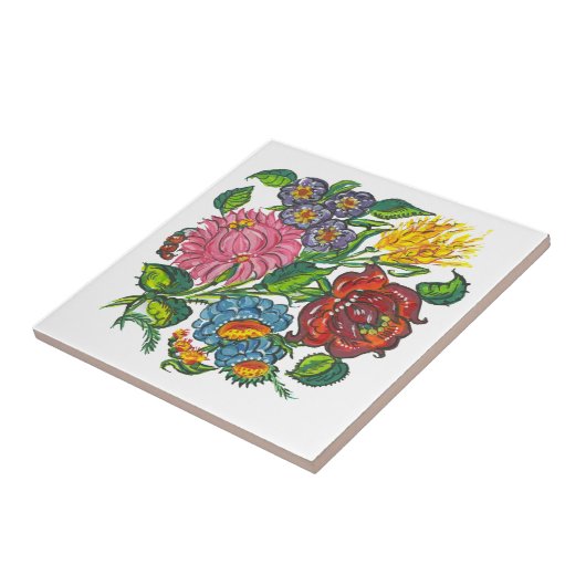 ハンガリーの花 タイル (側面)