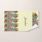 ハンガリーの花-名前を追加 バスタオルセット (ハンドタオル)