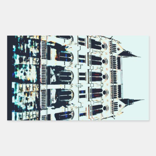 ハンガリーの議会の絵画 長方形シール (正面)