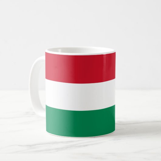 ハンガリーの(ハンガリーの)旗 コーヒーマグカップ (正面左)