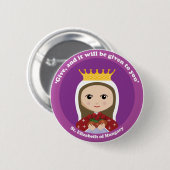 ハンガリーのSt.エリザベス 缶バッジ (正面&裏面)