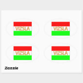 ハンガリーのvizsla名 – フラグ.jpg 楕円形シール (シート)