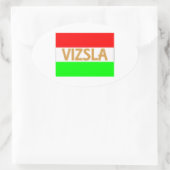 ハンガリーのvizsla名 – フラグ.jpg 楕円形シール (バッグ)