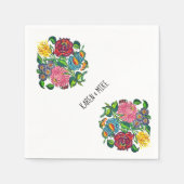 ハンガリーはっきりしたフローラパーソナライズされた スタンダードカクテルナプキン (正面)