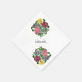 ハンガリーはっきりしたフローラパーソナライズされた スタンダードカクテルナプキン (角)