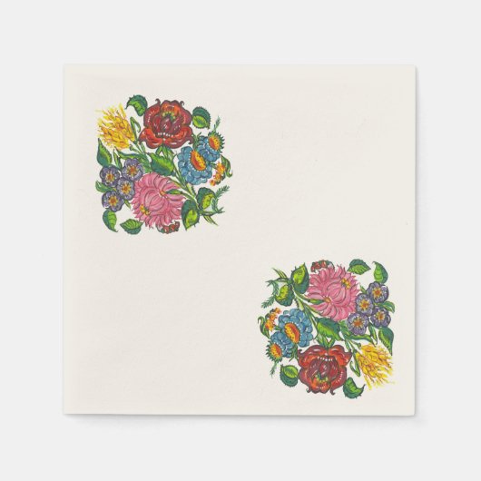 ハンガリーはっきりしたフローラ スタンダードカクテルナプキン (正面)