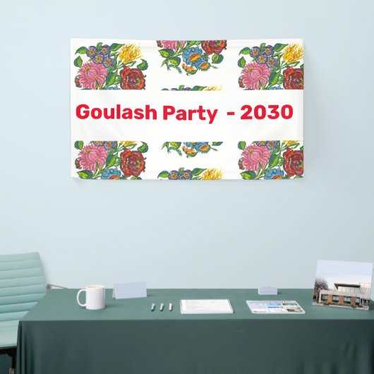 ハンガリーカラフルの花パーソナライズされた- 横断幕 (トレードショー)