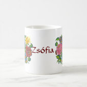 ハンガリーカラフルの花 コーヒーマグカップ (中央)