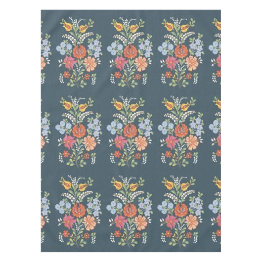 ハンガリーカラフルの花 テーブルクロス (正面)