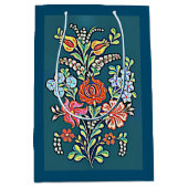 ハンガリーカラフルの花 ミディアムペーパーバッグ (正面)