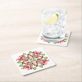 ハンガリーチューリップフローラモチーフ スクエアペーパーコースター (インサイチュ)