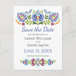 ハンガリーデザインバイオレット結婚フローラ 案内ポストカード