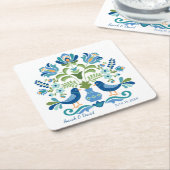 ハンガリーデザインブルーバードコースター スクエアペーパーコースター (アングル)