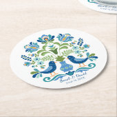 ハンガリーデザインブルーバードコースター ラウンドペーパーコースター (アングル)