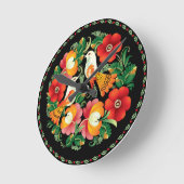 ハンガリーバーズアンドフラワーズプレート ラウンド壁時計 (傾斜)