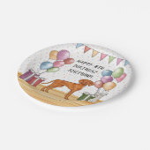 ハンガリービズスラパカラフルステルハッピーバースデー ペーパープレート (アングル)