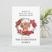 ハンガリービズラウォーターカラーポインセチアのクリスマス シーズンカード (スタンド正面)