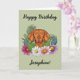 ハンガリービズラカラフルフラワーズハッピーバースデー カード