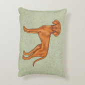 ハンガリービズラカワイカートカートゥーンポインタードッググリーン アクセントクッション (裏面(縦))