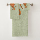 ハンガリービズラカワイカートカートゥーンポインタードッググリーン バスタオルセット (インサイチュ)