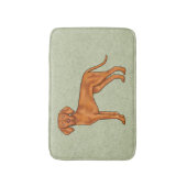 ハンガリービズラキュートポインタードッグスタンディンググリーン バスマット (正面縦)