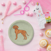 ハンガリービズラキュートポインタードッグスタンディンググリーン ペーパープレート (パーティー)
