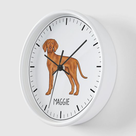 ハンガリービズラキュートポインタードッグ名前をカスタムする 壁時計 (傾斜)