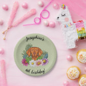 ハンガリービズラドッグサマーフローラハッピーバースデー ペーパープレート (パーティー)