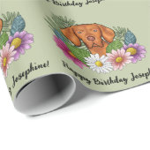 ハンガリービズラドッグサマーフローラハッピーバースデー ラッピングペーパー (ロールコーナー)