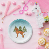 ハンガリービズラドッグスノウィーウィンターフォレストフェスティバル ペーパープレート (パーティー)