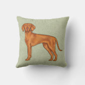 ハンガリービズラポインターカートゥーンドッグスケッチグリーン クッション (裏面)