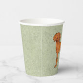 ハンガリービズラポインターカートゥーンドッグスケッチグリーン 紙コップ (右)