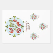 ハンガリーフォークアートクリスマスオーナメント ラッピングペーパーシート (正面3)