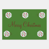 ハンガリーフォークアートクリスマスオーナメント ラッピングペーパーシート (正面)