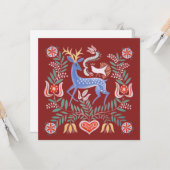 ハンガリーフォークアートスクエア カード (正面/裏面インサイチュ)