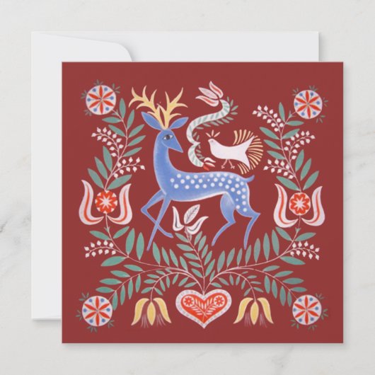 ハンガリーフォークアートスクエア カード (正面)