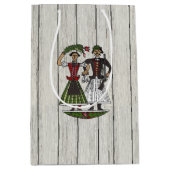 ハンガリーフォークアートフローラと素朴カップル ミディアムペーパーバッグ (正面)