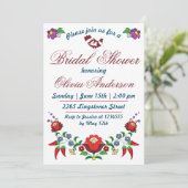 ハンガリーフォークアートフローラブライダルシャワー招待 招待状 (スタンド正面)