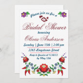 ハンガリーフォークアートフローラブライダルシャワー招待 招待状 (正面/裏面)