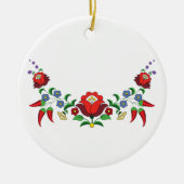 ハンガリーフォークアートフローラ パーソナライズされた セラミックオーナメント (正面)