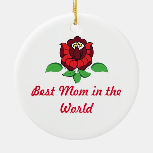 ハンガリーフォークアートフローラ パーソナライズされた セラミックオーナメント (裏面)