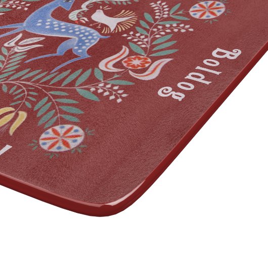 ハンガリーフォークアートメリークリスマス カッティングボード (角)