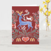 ハンガリーフォークアート カード (黄色い花)