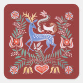 ハンガリーフォークアート スクエアシール (正面)