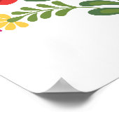 ハンガリーフォークデザインレッドローズ&ペッパーズポスター ポスター (角)