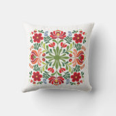 ハンガリーフォークデザイン赤とピンク装飾用クッション クッション (裏面)